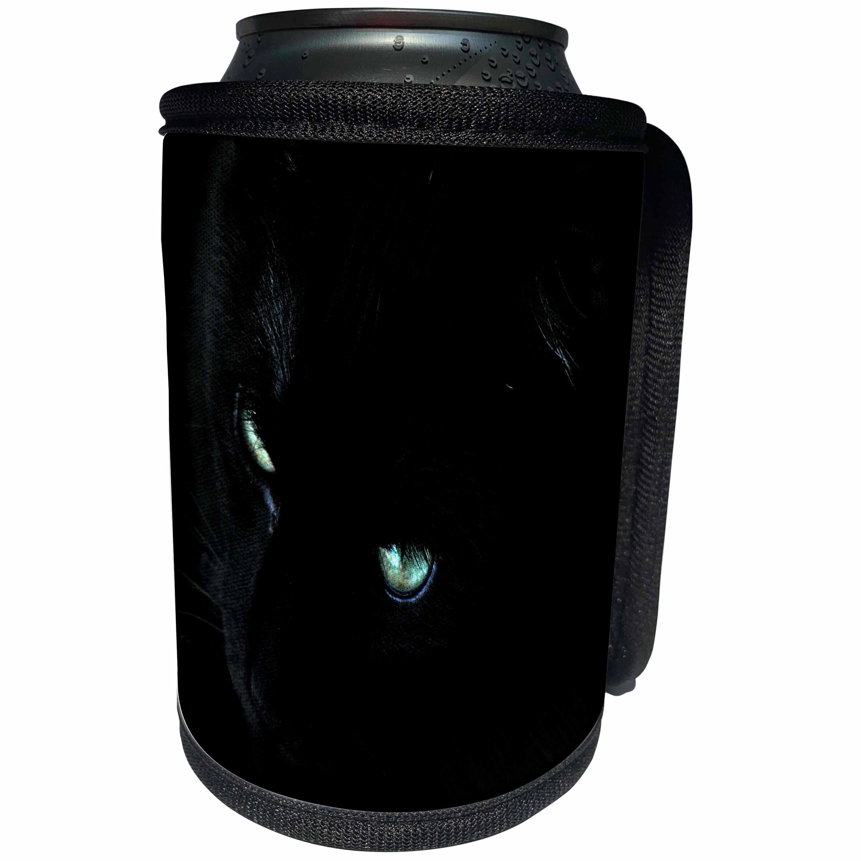 3dRose Beverly Turner Cat Photography - Close up of Black Cat - Can Cooler Bottle Wrap (cc_27310)