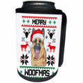 3dRose Carsten Reisinger - Illustrations - Merry Woofmas German Shepherd Dog Christmas Gift - Can Cooler Bottle Wrap (cc_273104)