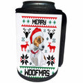 3dRose Carsten Reisinger - Illustrations - Merry Woofmas Jack Russell Terrier Dog Christmas Gift - Can Cooler Bottle Wrap (cc_273106)