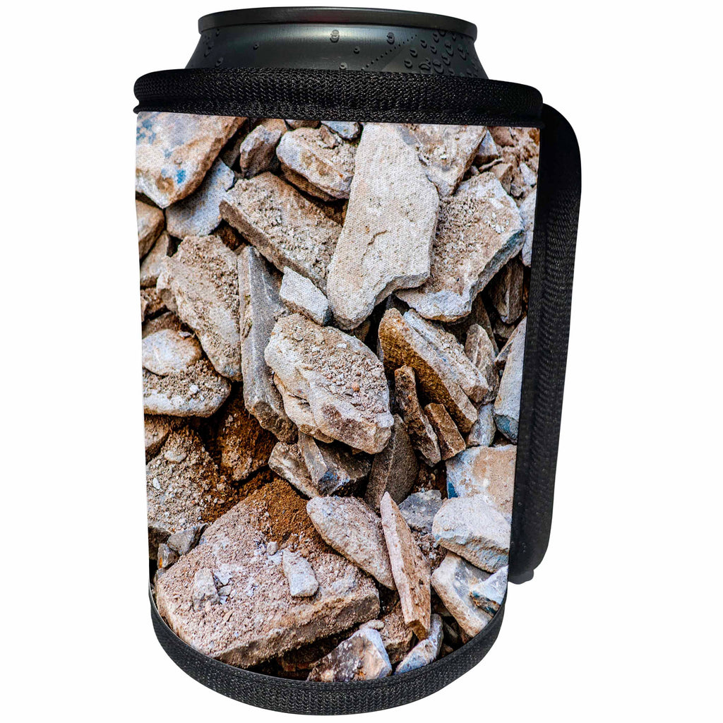 3dRose Alexis Photography - Texture Stone - Pile of grunge concrete and stone rubble - Can Cooler Bottle Wrap (cc_273128)