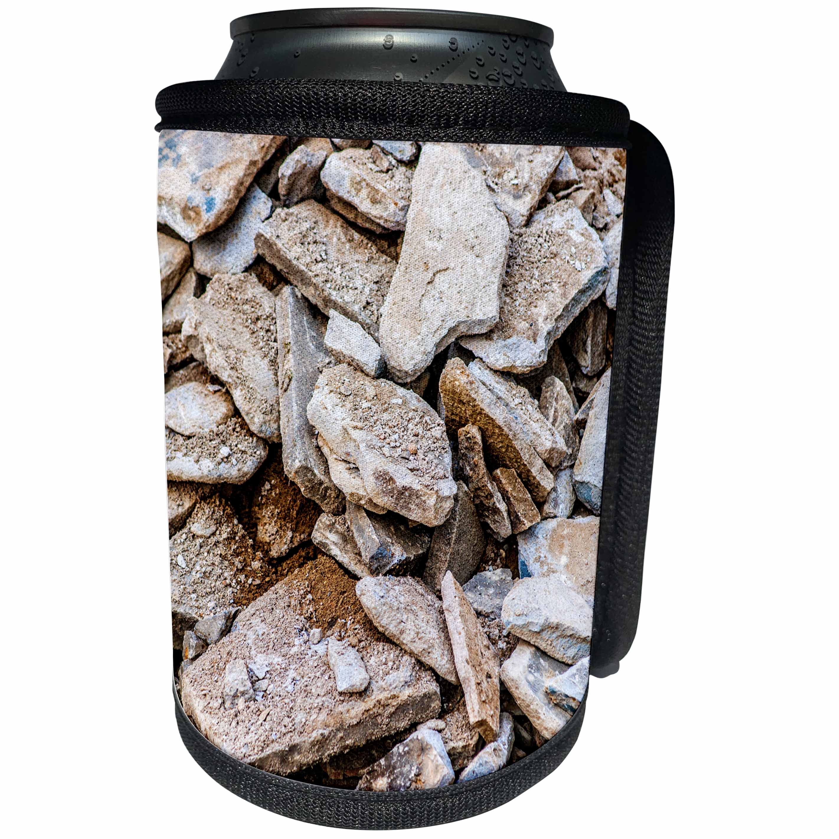 3dRose Alexis Photography - Texture Stone - Pile of grunge concrete and stone rubble - Can Cooler Bottle Wrap (cc_273128)