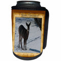 3dRose Beverly Turner Christmas Design and Photography - Deer Standing in Snow Merry Christmas - Can Cooler Bottle Wrap (cc_27316)