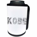 3dRose Alexis Design - Japan - Kobe decorative text - black on white - Can Cooler Bottle Wrap (cc_273164)