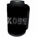 3dRose Alexis Design - Japan - Kobe decorative text - white on black - Can Cooler Bottle Wrap (cc_273165)