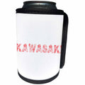 3dRose Alexis Design - Japan - Kawasaki decorative text - red on white - Can Cooler Bottle Wrap (cc_273184)