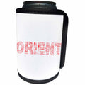 3dRose Alexis Design - Japan - Orient decorative text - red on white - Can Cooler Bottle Wrap (cc_273208)