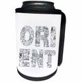 3dRose Alexis Design - Japan - Orient decorative text in two lines - black on white - Can Cooler Bottle Wrap (cc_273209)