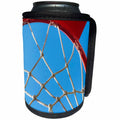 3dRose Alexis Photography - Objects - Red basketball hoop, white net, blue sky - Can Cooler Bottle Wrap (cc_273235)