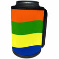3dRose Alexis Design - Texture - Four waves of blue, yellow, green and orange color - Can Cooler Bottle Wrap (cc_273246)
