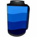 3dRose Alexis Design - Texture - Four waves of blue color - Can Cooler Bottle Wrap (cc_273249)