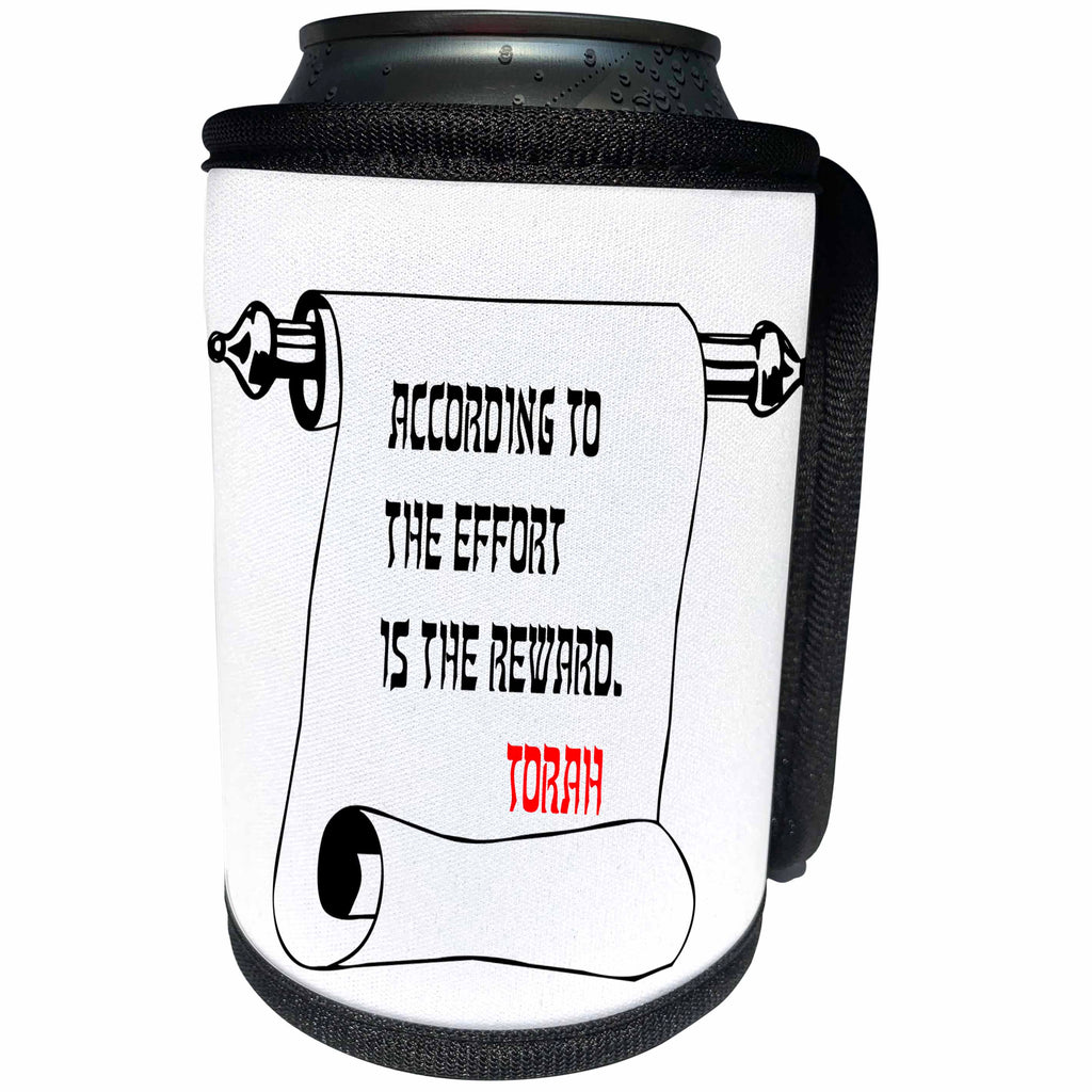 3dRose Alexis Design - Quotes Torah - Quotes - Torah - Effort and reward - Can Cooler Bottle Wrap (cc_273254)
