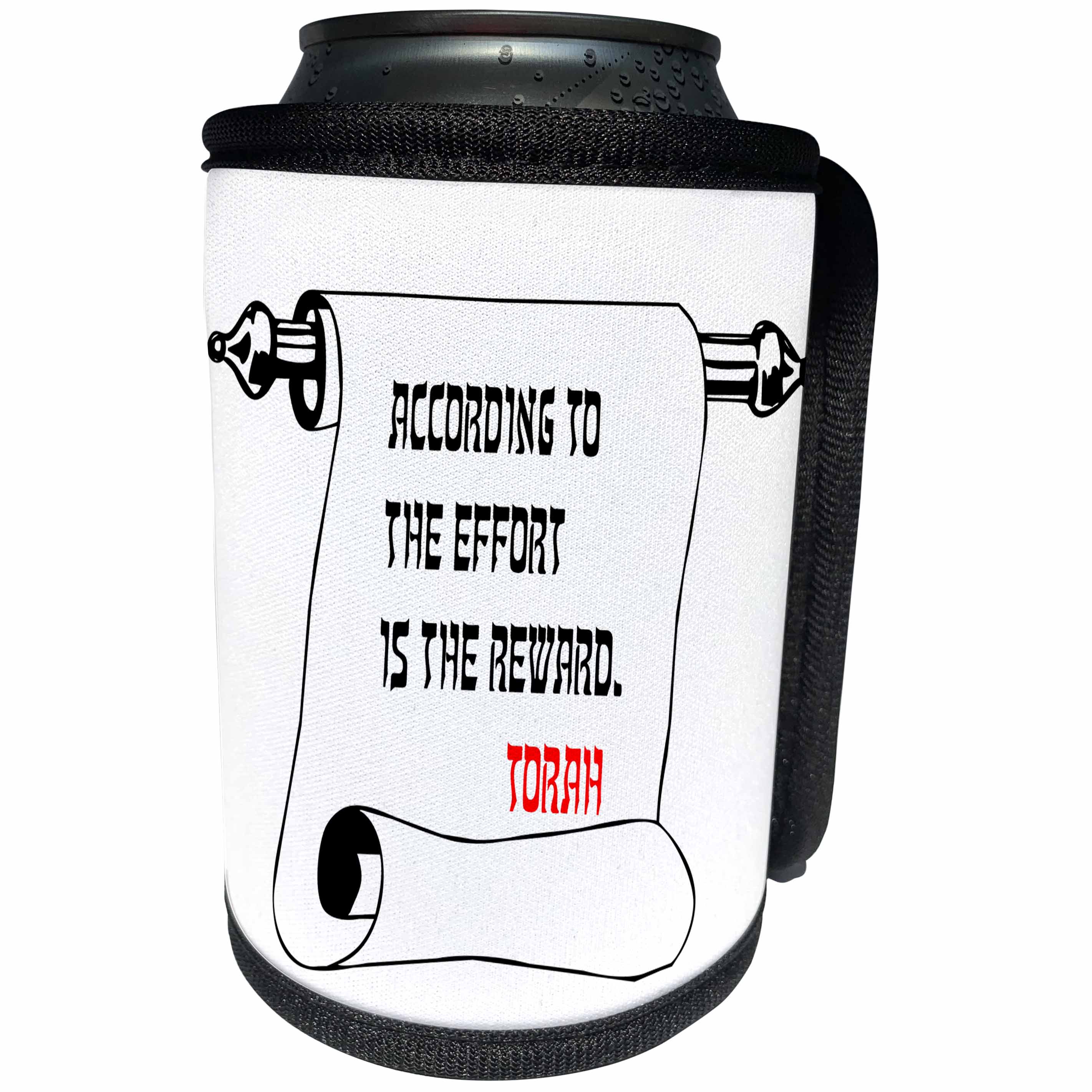 3dRose Alexis Design - Quotes Torah - Quotes - Torah - Effort and reward - Can Cooler Bottle Wrap (cc_273254)