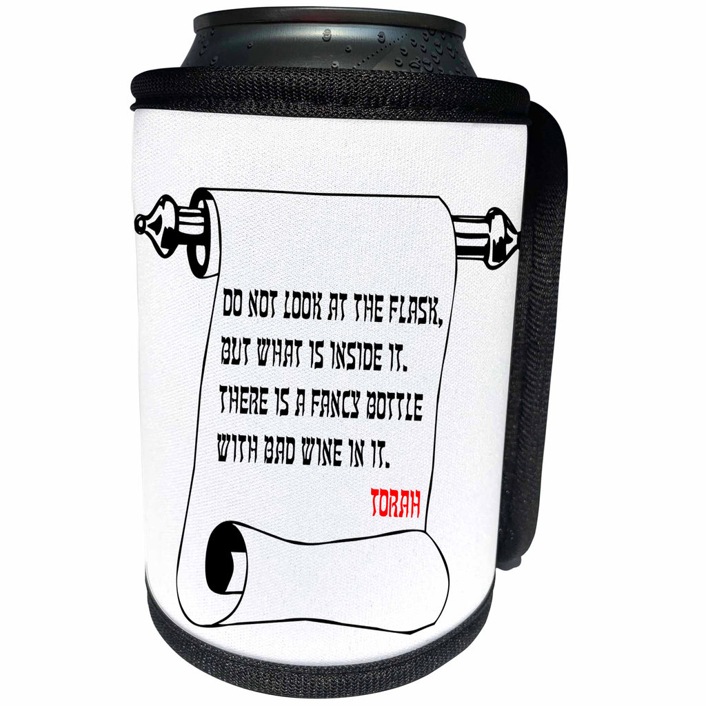3dRose Alexis Design - Quotes Torah - Quotes - Torah - Do not look at the flask - Can Cooler Bottle Wrap (cc_273255)
