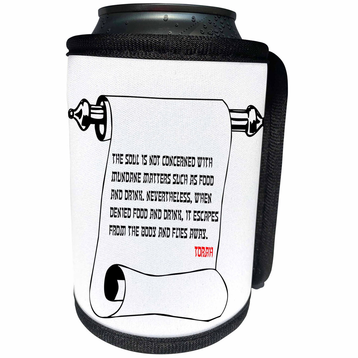 3dRose Alexis Design - Quotes Torah - Quotes - Torah - The soul, food, and drink - Can Cooler Bottle Wrap (cc_273259)