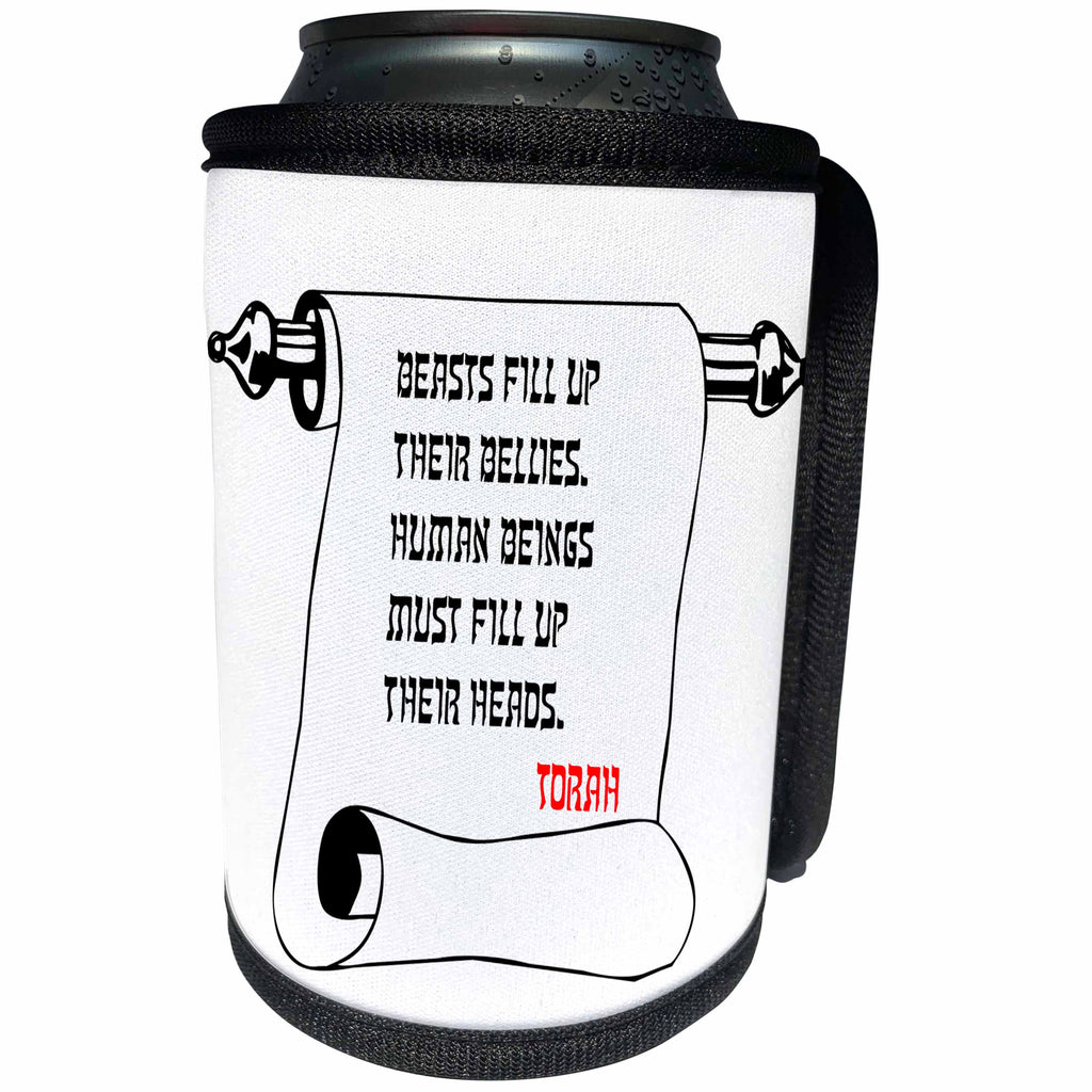 3dRose Alexis Design - Quotes Torah - Quotes - Torah - Beasts fill their bellies - Can Cooler Bottle Wrap (cc_273260)