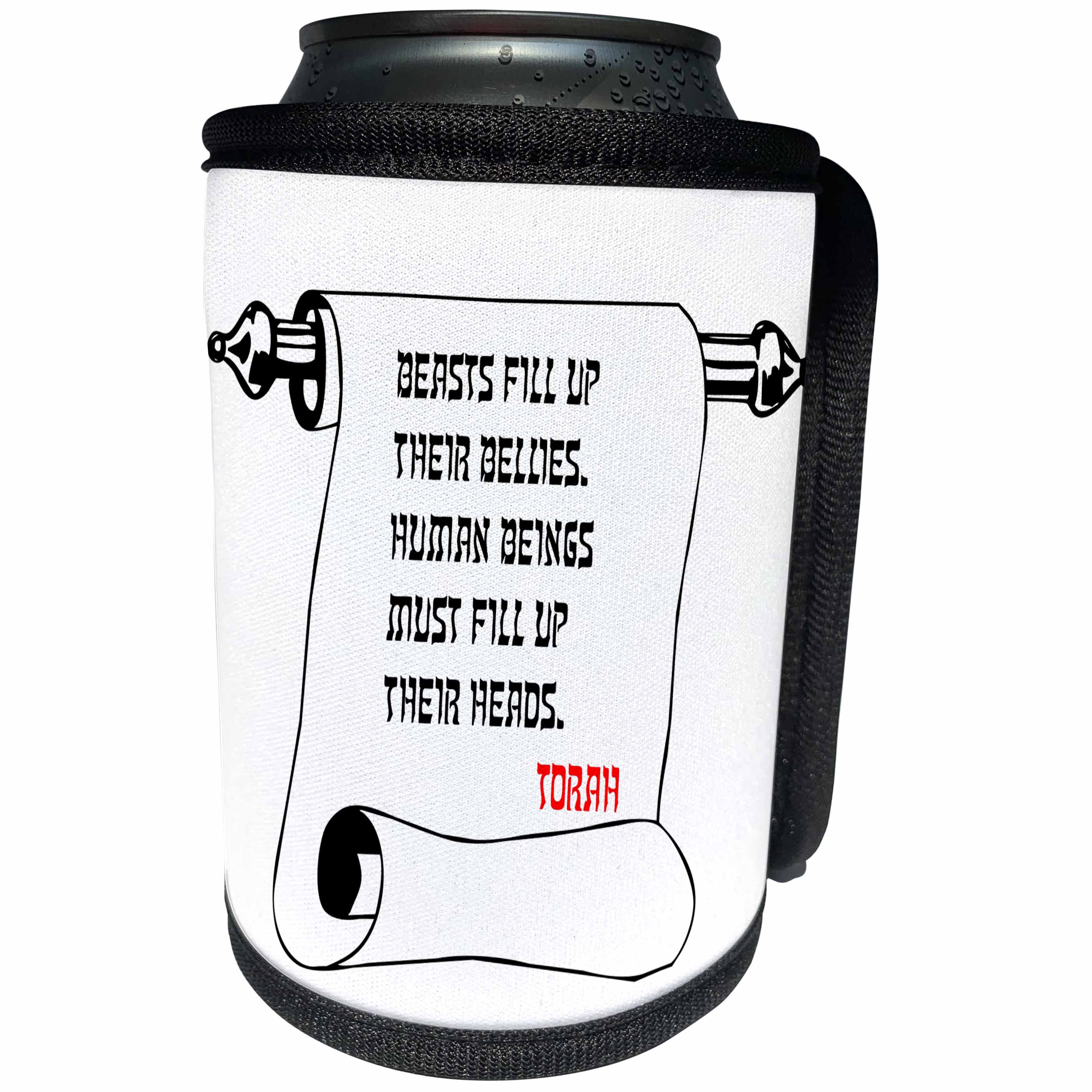 3dRose Alexis Design - Quotes Torah - Quotes - Torah - Beasts fill their bellies - Can Cooler Bottle Wrap (cc_273260)