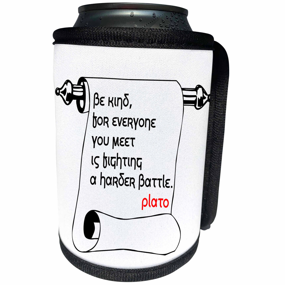 3dRose Alexis Design - Quotes Plato - Quotes - Plato - Be kind for everyone - Can Cooler Bottle Wrap (cc_273262)