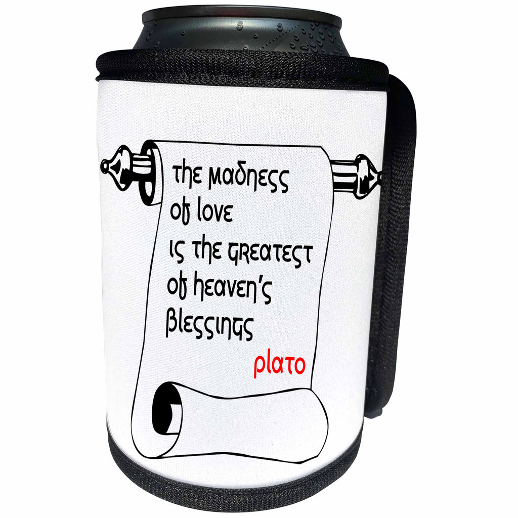 3dRose Alexis Design - Quotes Plato - Quotes - Plato - The madness of love - Can Cooler Bottle Wrap (cc_273265)