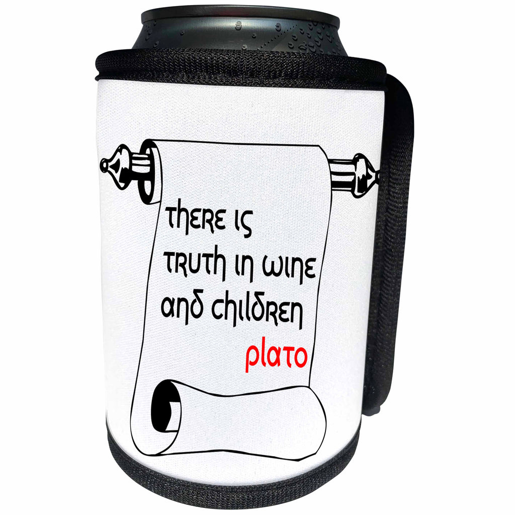 3dRose Alexis Design - Quotes Plato - Quotes - Plato - There is truth in - Can Cooler Bottle Wrap (cc_273266)