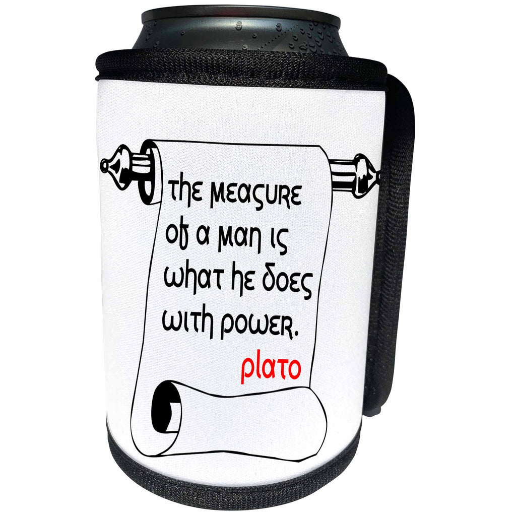 3dRose Alexis Design - Quotes Plato - Quotes - Plato - The measure of a man is - Can Cooler Bottle Wrap (cc_273267)