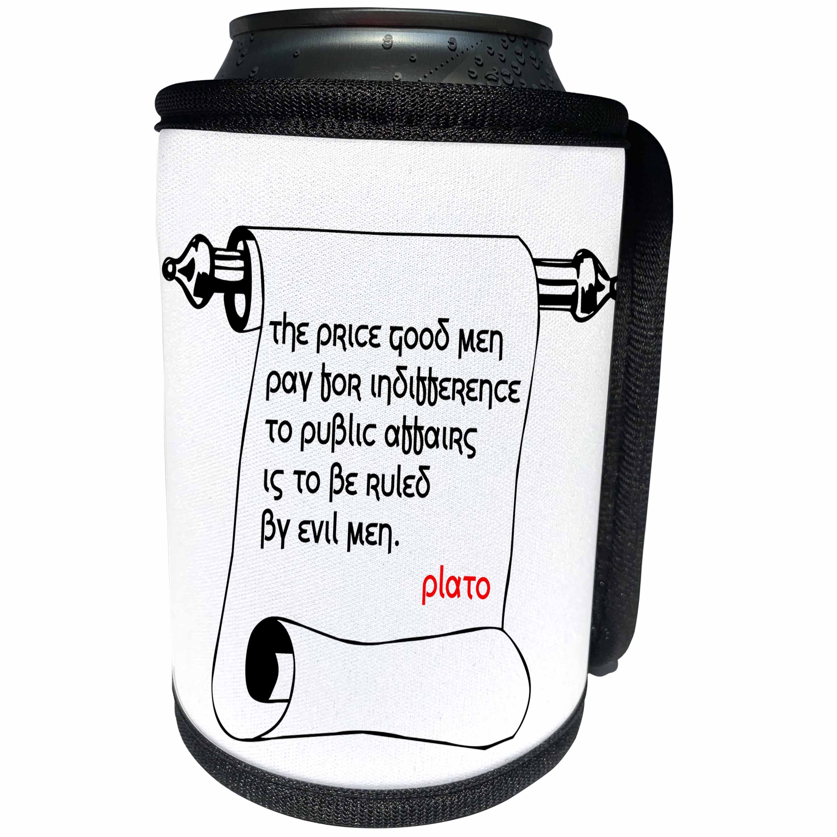 3dRose Alexis Design - Quotes Plato - Quotes - Plato - The price of indifference is - Can Cooler Bottle Wrap (cc_273268)