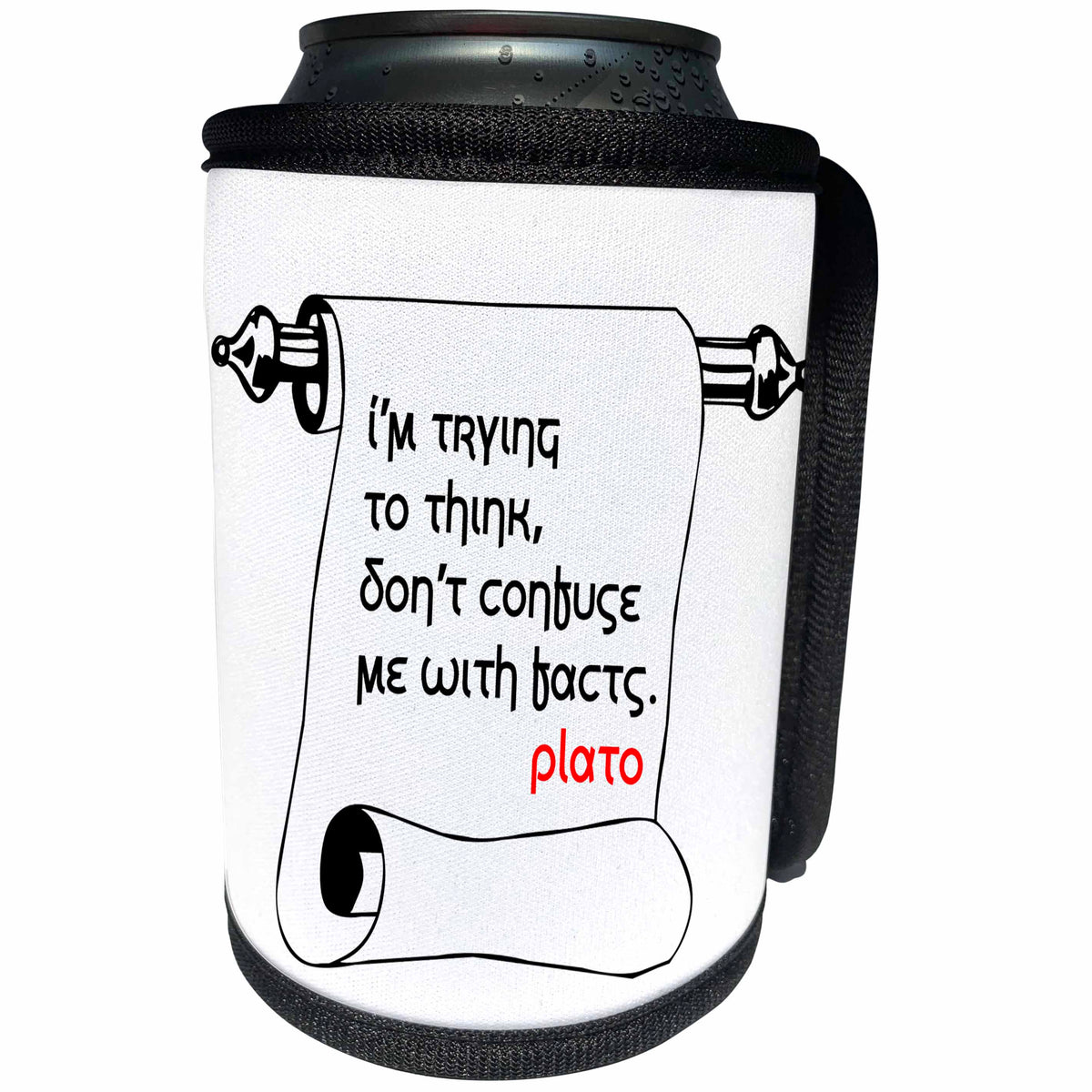 3dRose Alexis Design - Quotes Plato - Quotes - Plato - I am trying to think - Can Cooler Bottle Wrap (cc_273269)