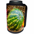 3dRose Alexis Photography - Food Watermelon - Green fresh watermelon on hay - Can Cooler Bottle Wrap (cc_273277)