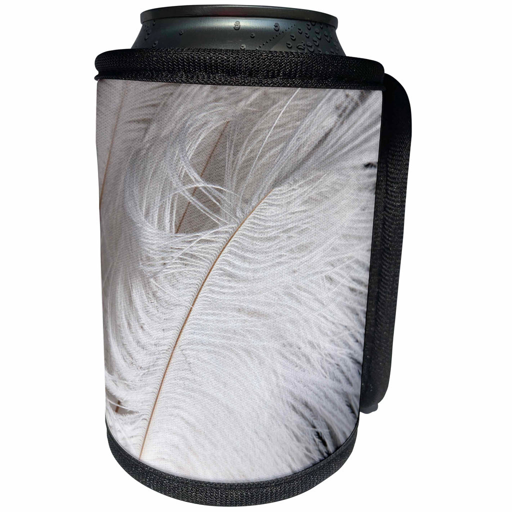 3dRose Alexis Photography - Objects - Ostrich feathers of beige and white colors - Can Cooler Bottle Wrap (cc_273283)