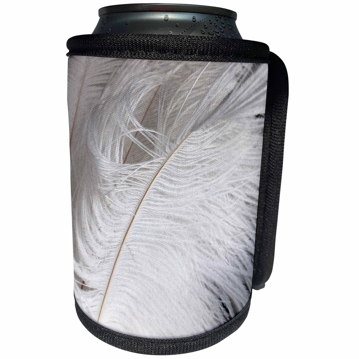 3dRose Alexis Photography - Objects - Ostrich feathers of beige and white colors - Can Cooler Bottle Wrap (cc_273283)