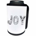 3dRose Alexis Design - Decorative Text - Joy - beautiful decorative text on white - Can Cooler Bottle Wrap (cc_273315)