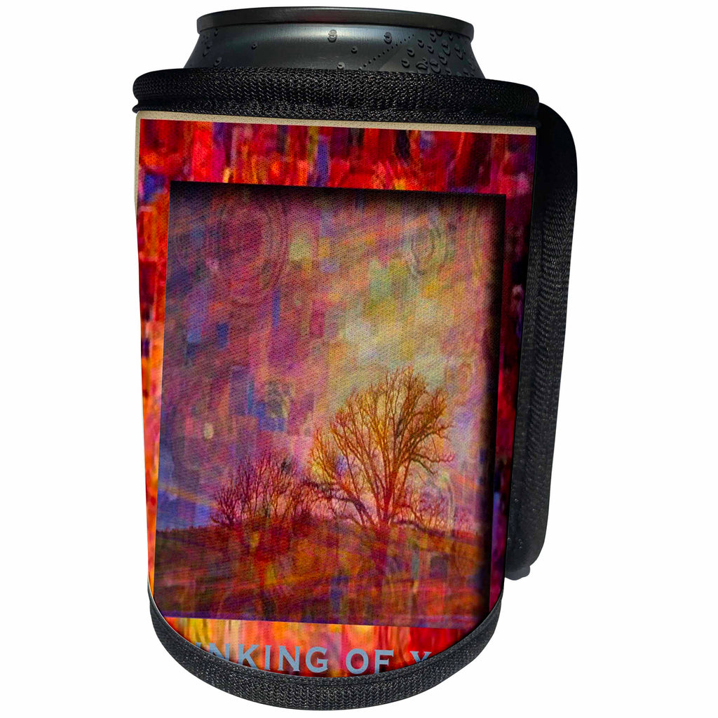 3dRose Beverly Turner Thinking of you Design - Two Trees Thinking of You - Can Cooler Bottle Wrap (cc_27332)