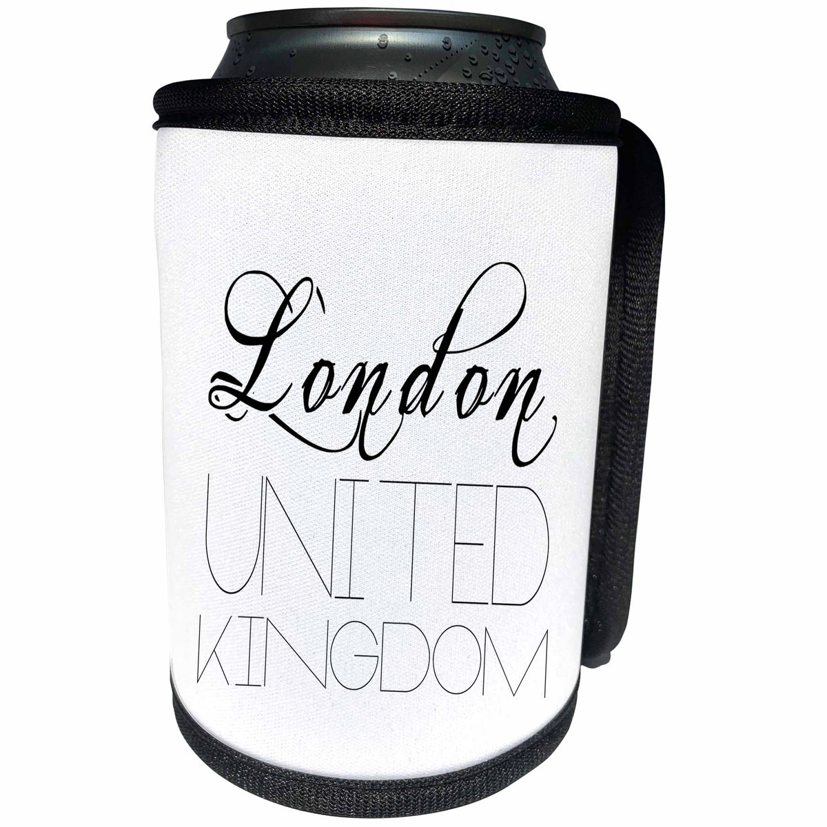 3dRose Alexis Design - Cities of the world - Cities Of The World - London, United Kingdom on white background - Can Cooler Bottle Wrap (cc_273362)