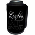 3dRose Alexis Design - Cities of the world - Cities Of The World - London, United Kingdom on black background - Can Cooler Bottle Wrap (cc_273363)