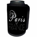 3dRose Alexis Design - Cities of the world - Cities Of The World - Paris, France on black background - Can Cooler Bottle Wrap (cc_273366)