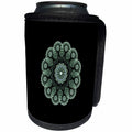 3dRose Fractal Abstracts - Image of Fractal Green Mandela On Black - Can Cooler Bottle Wrap (cc_273388)
