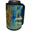 3dRose Beverly Turner Anniversary Photography - Heron on the River Autumn Happy Anniversary - Can Cooler Bottle Wrap (cc_27339)