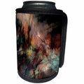 3dRose Fractal Abstracts - Image of Fractal Smokey Streaks Of Black Aqua and Peach - Can Cooler Bottle Wrap (cc_273396)