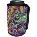 3dRose Fractal Abstracts - Image of Fractal Interwoven Mosaic In Purple Green Orange - Can Cooler Bottle Wrap (cc_273397)