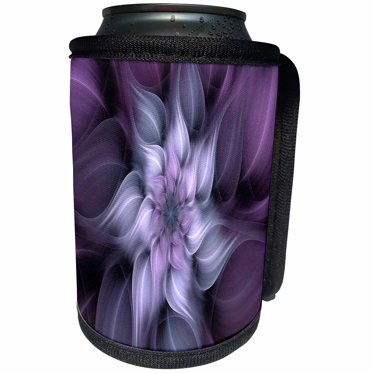 3dRose Fractal Abstracts - Image of Fractal Abstract Blur Purple Flower - Can Cooler Bottle Wrap (cc_273403)