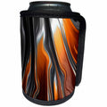 3dRose Fractal Abstracts - Image of Fractal Abstract Rivers of Silver Black and Orange - Can Cooler Bottle Wrap (cc_273406)
