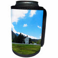 3dRose Jos Fauxtographee- Miniature Historical Chapel - A miniature looking Chapel in Pine Valley Utah with blue sky - Can Cooler Bottle Wrap (cc_273459)