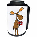 3dRose All Smiles Art Sports and Hobbies - Funny Cute Moose Taking Photos with Camera Cartoon - Can Cooler Bottle Wrap (cc_273466)