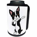 3dRose All Smiles Art Pets - Funny Cool Boston Terrier Dog Dabbing Dab Dancing - Can Cooler Bottle Wrap (cc_273471)