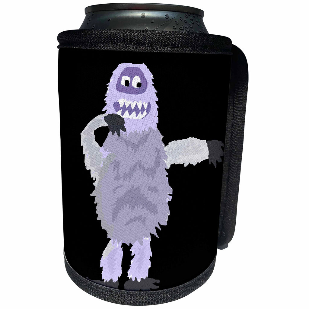3dRose All Smiles Art Funny - Funny Cute Abominable Snowman Dabbing Dab Dancing - Can Cooler Bottle Wrap (cc_273472)