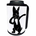 3dRose All Smiles Art Sports and Hobbies - Funny Cute Black French Bulldog Dabbing Dab Dancing - Can Cooler Bottle Wrap (cc_273480)