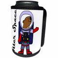 3dRose All Smiles Art Animals - Funny Cute Sea Otter Astronaut in Space Suit Otter Space Pun - Can Cooler Bottle Wrap (cc_273483)