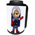 3dRose All Smiles Art Animals - Funny Cute Sloth Astronaut in Space Suit Cartoon - Can Cooler Bottle Wrap (cc_273484)
