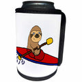 3dRose All Smiles Art Sports and Hobbies - Funny Cute Sloth Kayaking Cartoon - Can Cooler Bottle Wrap (cc_273489)