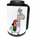3dRose All Smiles Art Birds - Funny Cool Parrot Bird Riding White Llama Cartoon - Can Cooler Bottle Wrap (cc_273493)