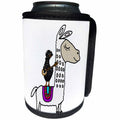3dRose All Smiles Art Music - Cool Funny Polish Chicken Playing banjo Riding White Llama - Can Cooler Bottle Wrap (cc_273495)